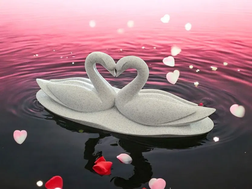 Swan Love – Tượng Thiên Nga Trái Tim Lãng Mạn - Image 1