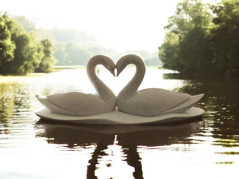 Swan Love – Tượng Thiên Nga Trái Tim Lãng Mạn - Image 2