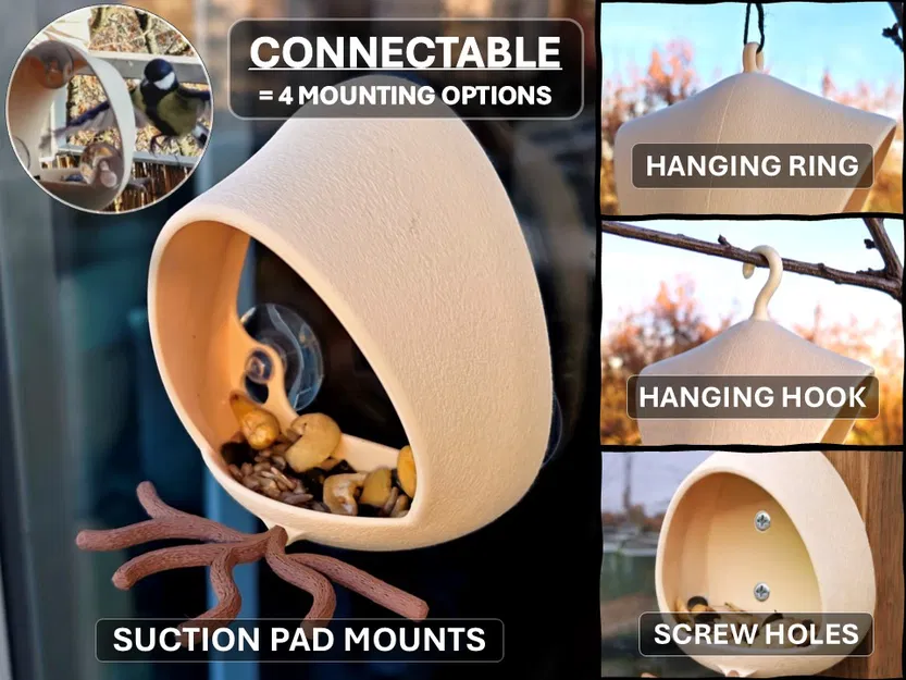 Bird Feeder - Máng ăn cho chim modular, nhiều kiểu lắp - Image 1