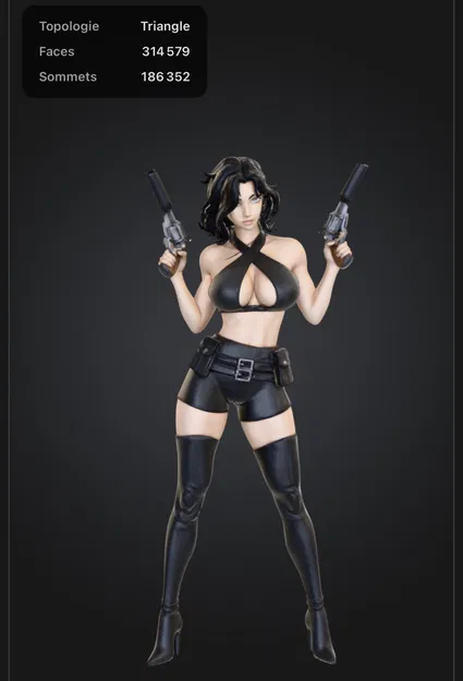 Aventurière armée – Tượng mini 3D stylized (STL) in PLA - Image 1