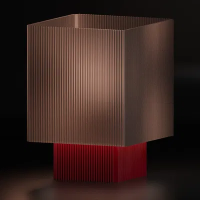 Đèn bàn khối lập phương gân (Cube ribbed table lamp)