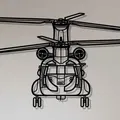 Tranh Treo Tường Silhouette Boeing CH-47D-F Chinook - Thumbnail 1