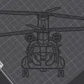 Tranh Treo Tường Silhouette Boeing CH-47D-F Chinook - Thumbnail 2