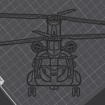 Tranh Treo Tường Silhouette Boeing CH-47D-F Chinook