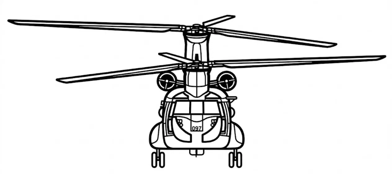 Tranh Treo Tường Silhouette Boeing CH-47D-F Chinook - Image 3