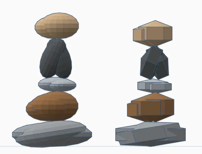 Bộ đá cân bằng Low‑poly tối giản - Image 1