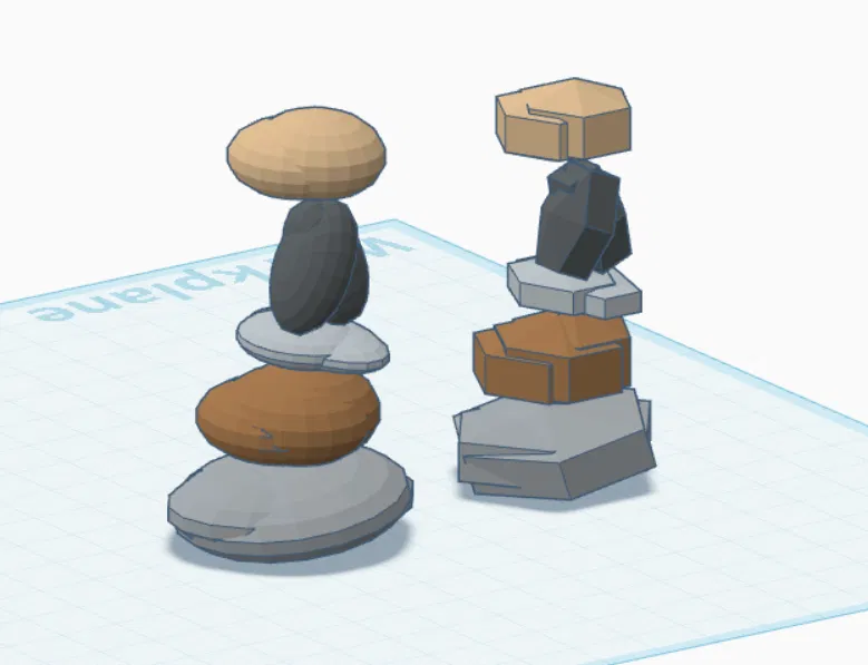 Bộ đá cân bằng Low‑poly tối giản - Image 2