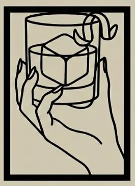 Tranh Treo Tường Bar Tối Giản | Bộ 3 Ly Cocktail | Martini, Whiskey & Highball - Image 2