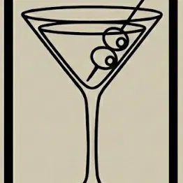 Tranh Treo Tường Bar Tối Giản | Bộ 3 Ly Cocktail | Martini, Whiskey & Highball