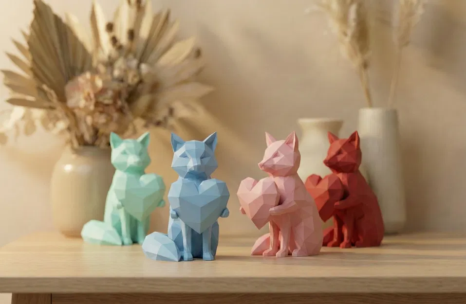 Cáo Trái Tim Dễ Thương - Decor Valentine Japandi - Image 4