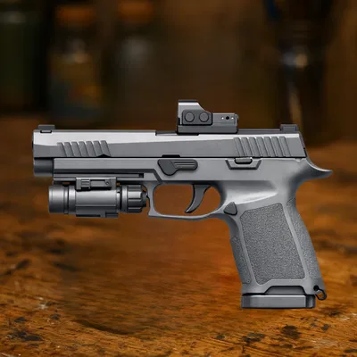 Replica súng ngắn chiến thuật hiện đại kèm optic & đèn weapon light