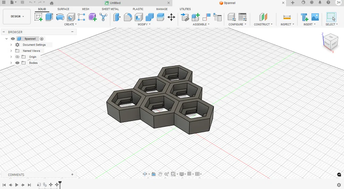 Hexapeg (9Panel) – Pegboard lục giác treo tường - Image 1