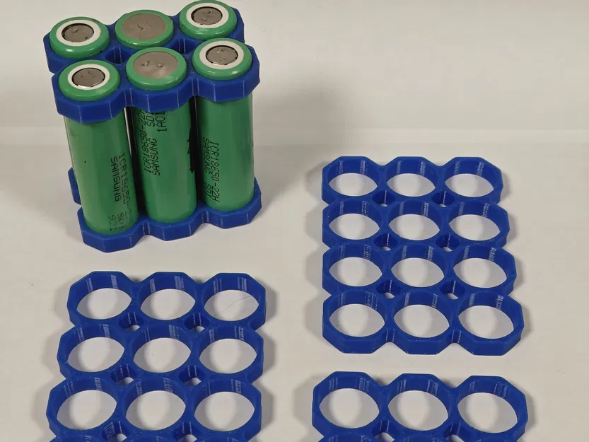 Grid chèn pin 18650 dạng bát giác (6–21 cell) | Octagonal 3 hàng - Image 1