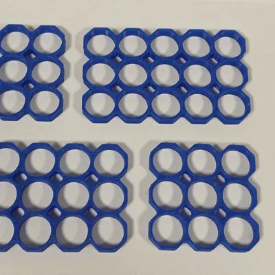 Grid chèn pin 18650 dạng bát giác (6–21 cell) | Octagonal 3 hàng