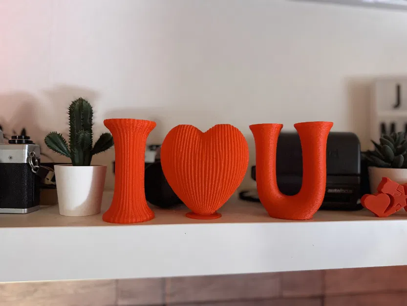 I love you – Bộ chữ trang trí kiêm bình cắm hoa (Fuzzy Skin) - Image 1