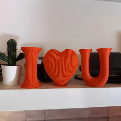 I love you – Bộ chữ trang trí kiêm bình cắm hoa (Fuzzy Skin)