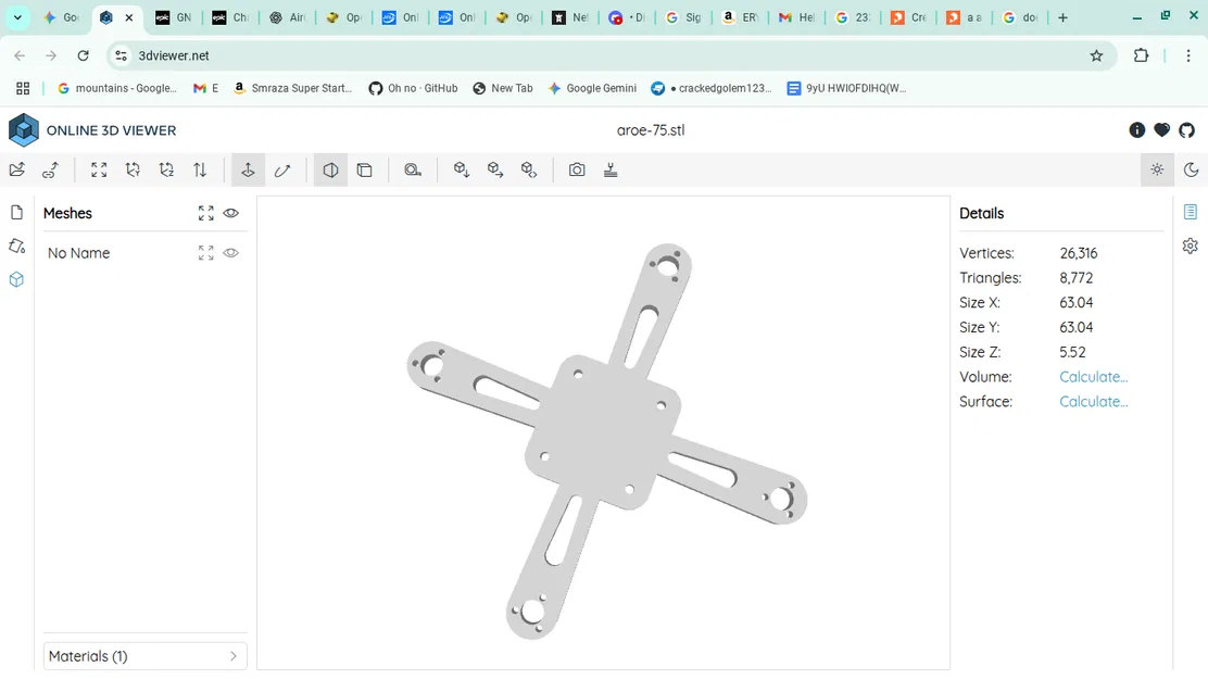 Khung toothpick dạng skeletal 75mm cho Air65 (areo-75) - Image 1