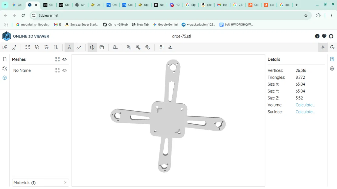 Khung toothpick dạng skeletal 75mm cho Air65 (areo-75) - Image 3