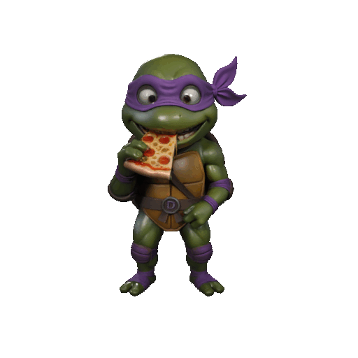 Donatello (TMNT) Chibi Dễ Thương Nghỉ Ăn Pizza