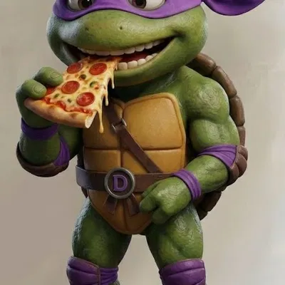 Donatello (TMNT) Chibi Dễ Thương Nghỉ Ăn Pizza