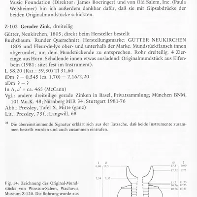 Mouthpiece cornett từ Winston-Salem, Wachovia Museum Z-120