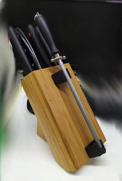 Giá đỡ nam châm cho honing steel rod gắn lên khối dao - Image 2