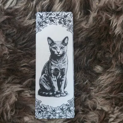 Nghệ thuật Bookmark Mèo Xiêm Đen Trắng