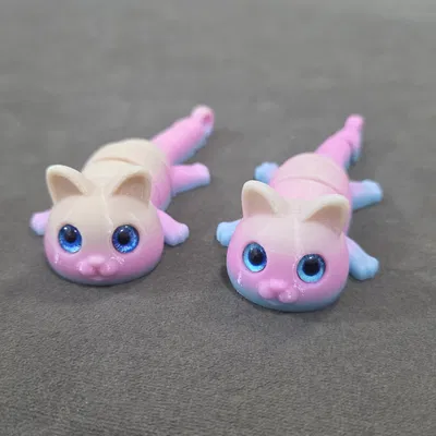 Móc khóa mèo khớp nối (Articulated) – tương thích mắt thủy tinh 6mm