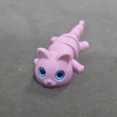 Móc khóa mèo khớp nối (Articulated) – tương thích mắt thủy tinh 6mm