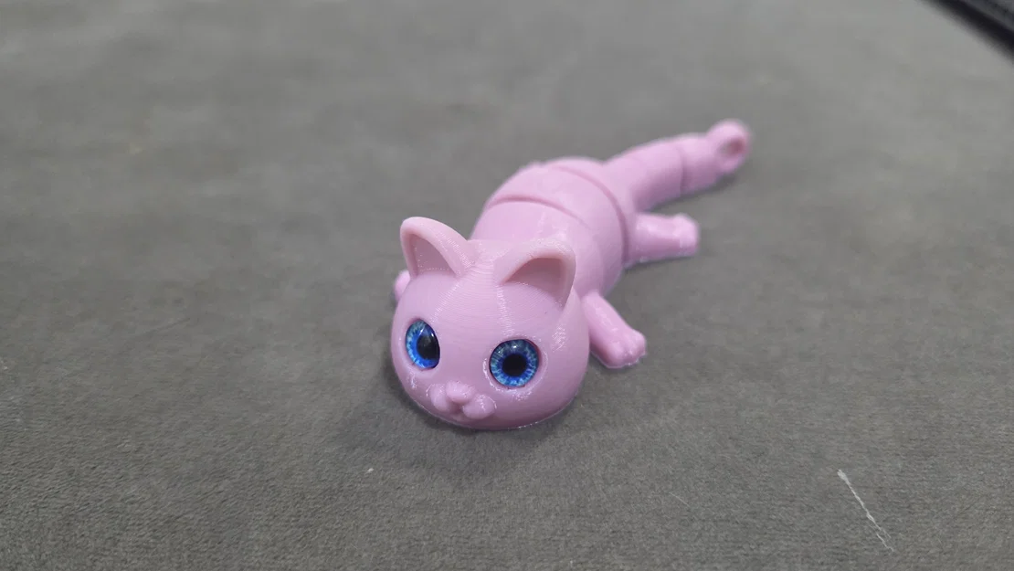 Móc khóa mèo khớp nối (Articulated) – tương thích mắt thủy tinh 6mm - Image 3