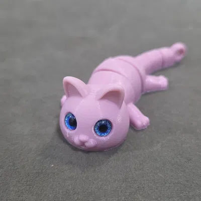 Móc khóa mèo khớp nối (Articulated) – tương thích mắt thủy tinh 6mm