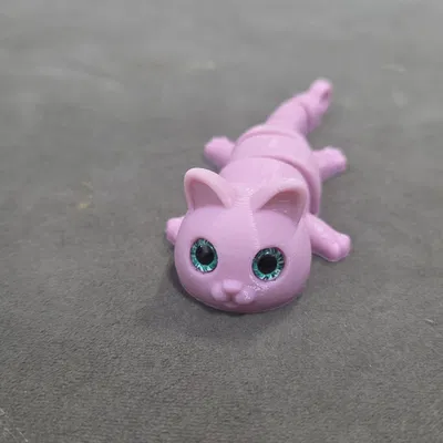 Móc khóa mèo khớp nối (Articulated) – tương thích mắt thủy tinh 6mm