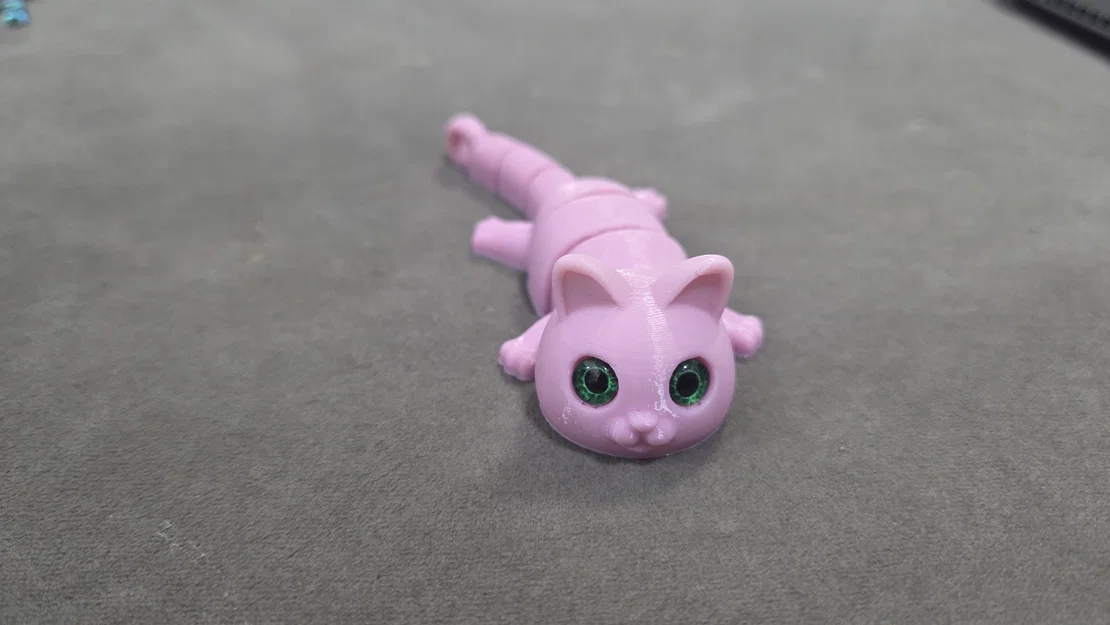 Móc khóa mèo khớp nối (Articulated) – tương thích mắt thủy tinh 6mm - Image 7