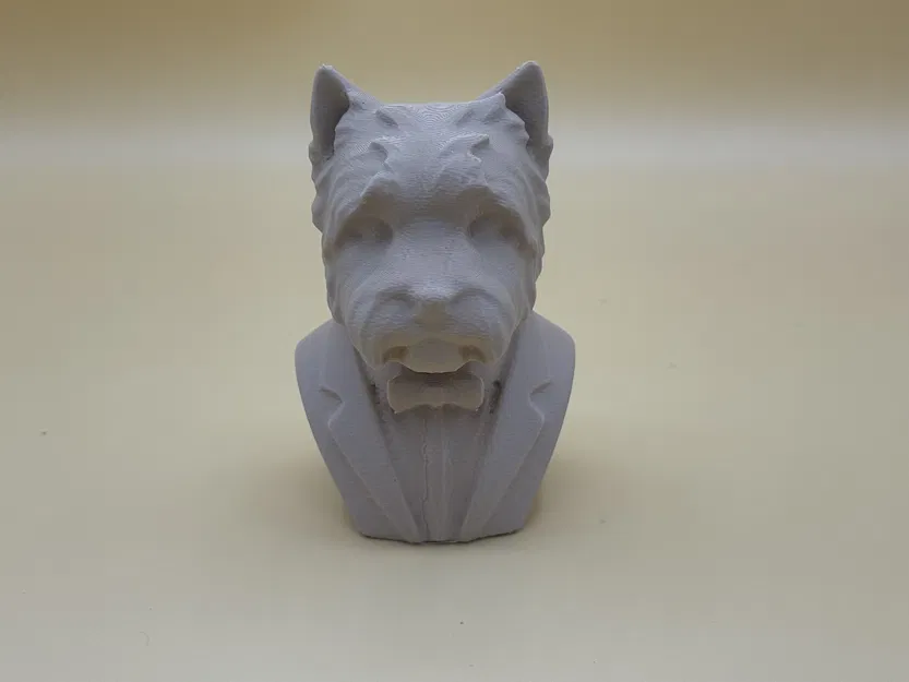 Tượng bán thân chó West Highland White Terrier ăn mặc lịch lãm - Image 1