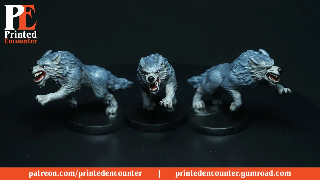Wolf Pounce – Mô hình sói thu nhỏ 32mm - Image 1