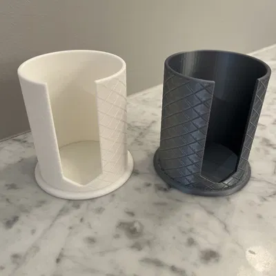 Hộp đựng bông tẩy trang tròn (Texture khắc chìm)