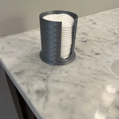 Hộp đựng bông tẩy trang tròn (Texture khắc chìm)