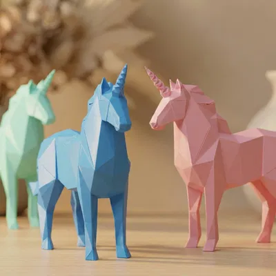 Kỳ Lân Origami Dễ Thương – Decor Japandi Tối Giản