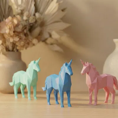 Kỳ Lân Origami Dễ Thương – Decor Japandi Tối Giản