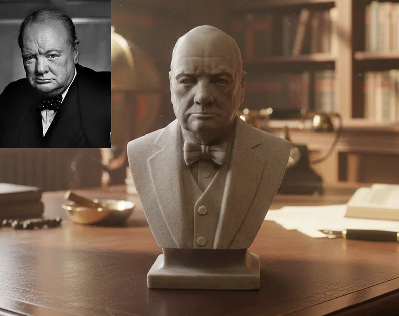 Winston Leonard Spencer Churchill – Tượng Bán Thân - Image 1