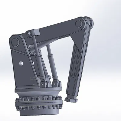 Mô hình 3D chi tiết của cần cẩu boong tàu