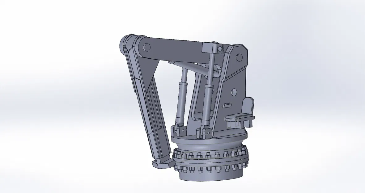 Mô hình 3D chi tiết của cần cẩu boong tàu - Image 3