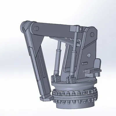 Mô hình 3D chi tiết của cần cẩu boong tàu
