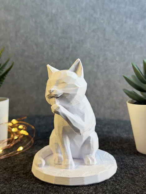 Mèo Dễ Thương (Cute Cat) – Mẫu 3D tối giản, thanh lịch - Image 1
