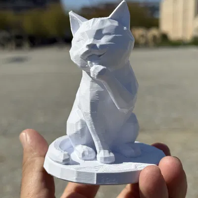 Mèo Dễ Thương (Cute Cat) – Mẫu 3D tối giản, thanh lịch