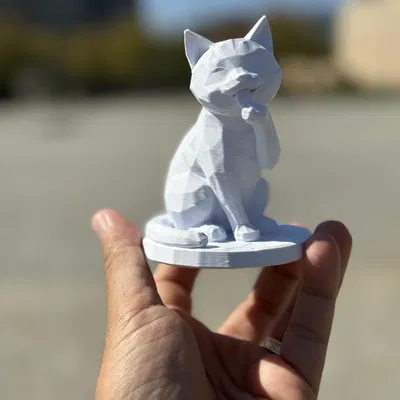 Mèo Dễ Thương (Cute Cat) – Mẫu 3D tối giản, thanh lịch