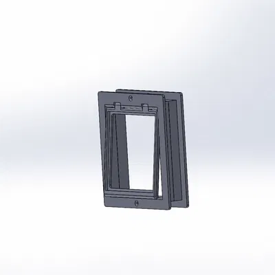 Cửa mèo (cat door) 3 phần cho cửa dày từ 4 cm