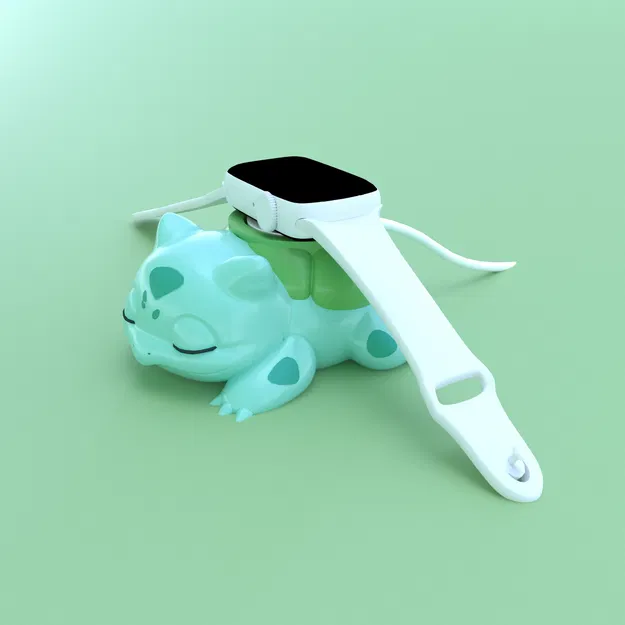 ℗001 Đế sạc Apple Watch Bulbasaur (in 3D) – STL - Image 1