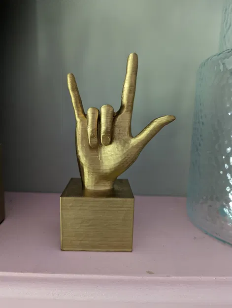 ASL “I Love You” kèm đế trưng bày - Image 1