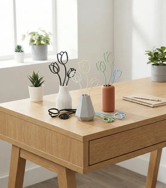 Tulip Tối Giản – Trang Trí Bình Hoa (Minimalist Tulips - Vase Decor) - Image 2